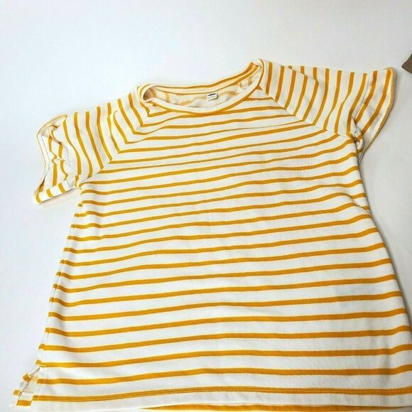 Old Navy Women's Size Small Striped Tee Ruffled Sleeve - Picture 1 of 7